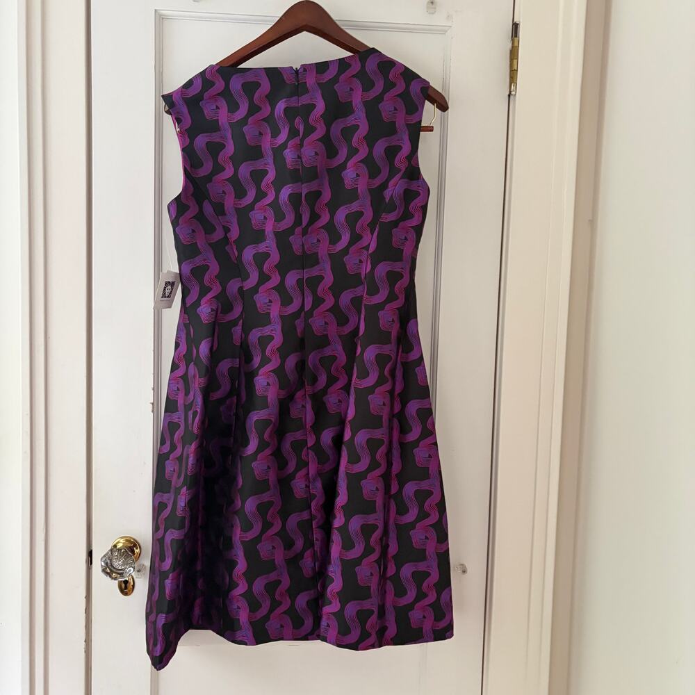 Ann Klein Sheath Dress Size 12 NWT Geometric Pink Black - Picture 3 of 9